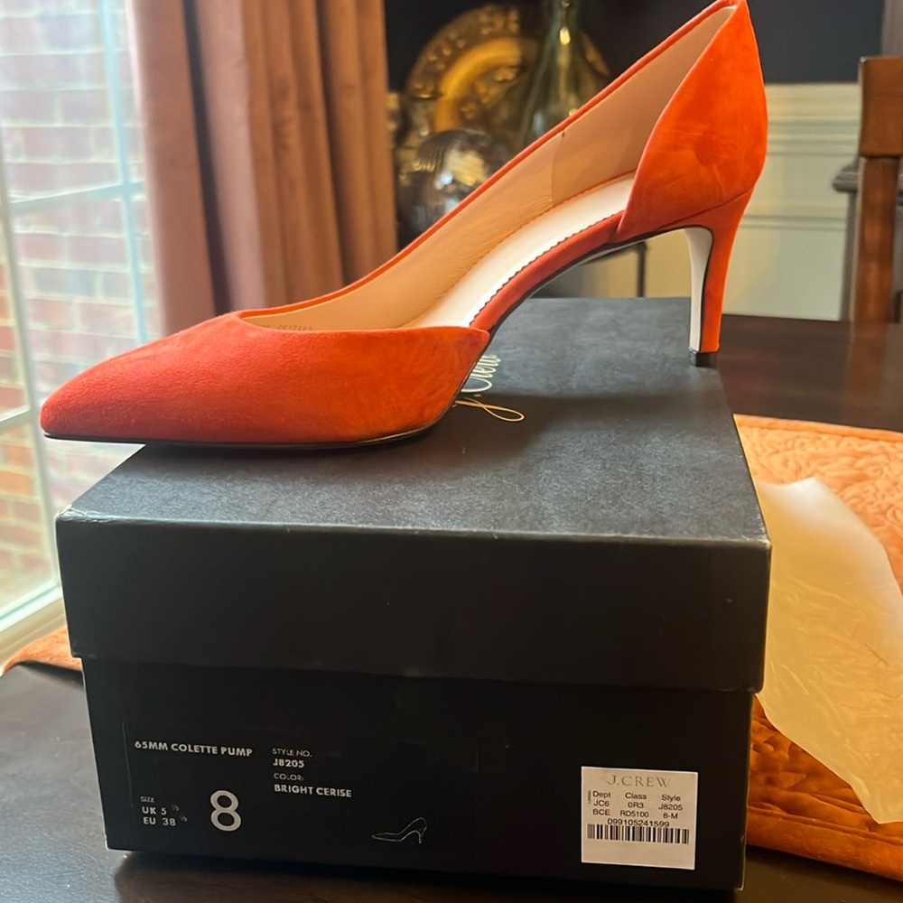 New in Box- J. Crew Colette Pump Bright Cerise Suede